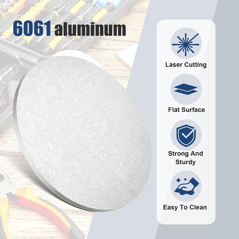 Yaocom 2 Pcs 1/8" x 4" Aluminum Disc Round Aluminum Sheets and Plates, 6061 Aluminum - Image 4